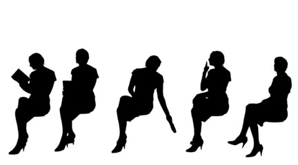 Vector silhouette of woman.
