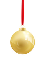 Shiny Gold Vector Bauble (christmas icon symbol)