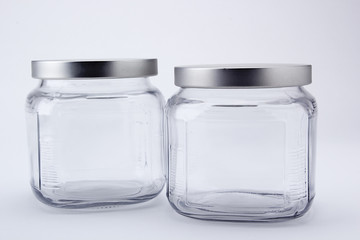 Two faceted jars