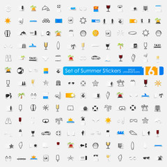 Set of summer stickers