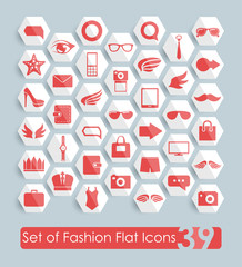 Set of fashion flat icons