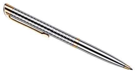 silver pen isolated on white background