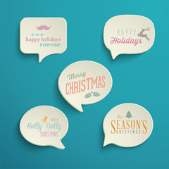 Collection of Holiday Speech Bubbles with various messages
