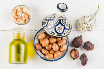 Argan fruit in a moroccan tajine © luisapuccini