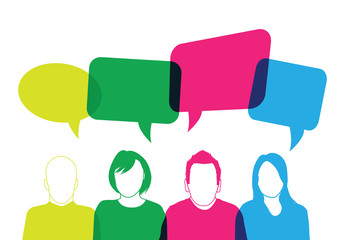 colourful people speaking