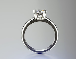 Engagement Ring with Diamond. Fashion Jewelry background