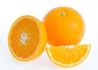 Oranges on white background.