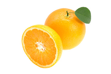 Naklejka na ściany i meble Oranges on white background.