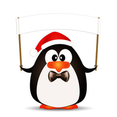 Penguin with Santa's hat for Christmas
