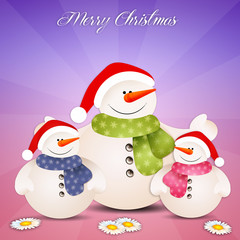 Funny snowman family for Christmas