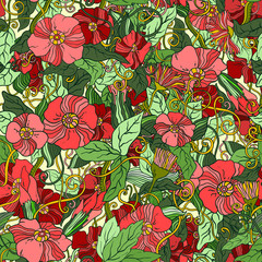 Abstract flower seamless pattern background