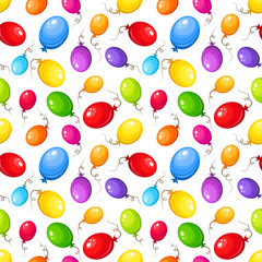 Seamless background with colorful balloons. Vector.