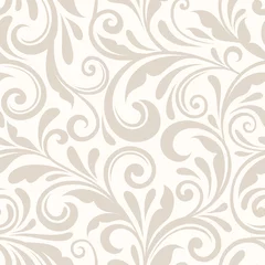 Papier peint Motifs floraux Motif floral beige sans couture vintage. Illustration vectorielle.