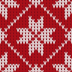 vector knitting seamless background: christmas ornament