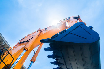 Shovel excavator on rental company