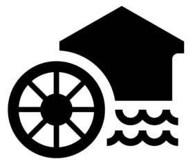Watermill vector icon © Sergey Furtaev