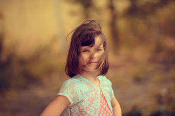 Fototapeta premium portrait of little girl outdoor