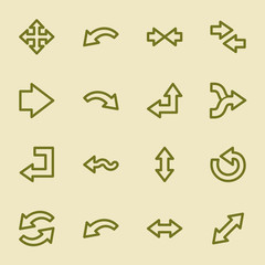 Arrows web icons set