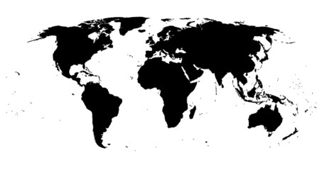 Black isolated World map EPS8 vector file