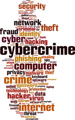Obraz premium Cybercrime word cloud concept. Vector illustration