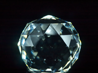 Diamond ball on black background.