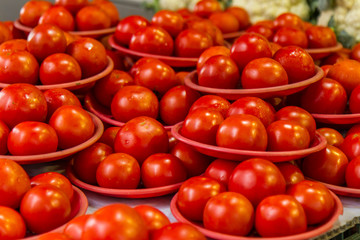 Tomatoes at a market