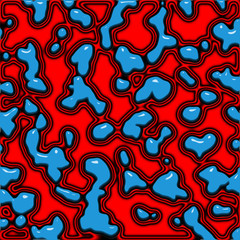 Shiny abstract in red and blue