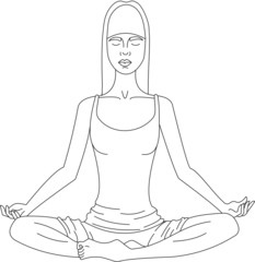 Yoga girl vector illustration
