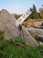 Nordic walking on the autumn park. Active and healthy lifestyle.