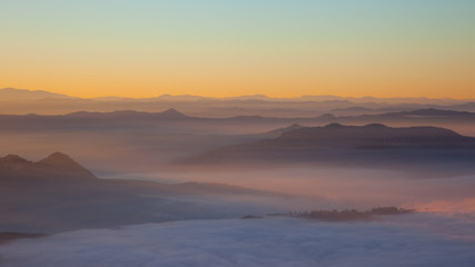 sunrise over the hills