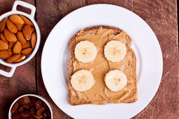 peanut butter bread with banana