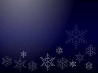 Blue Christmas Background Vector with Snowflakes