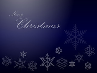Fototapeta na wymiar Blue Merry Christmas Background Vector with Snowflakes