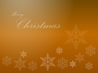 Golden Merry Christmas Background Vector with Snowflakes