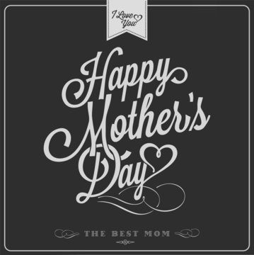 Happy Mothers's Day Typographical Background On Chalkboard