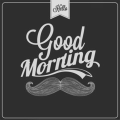Good Morning Typographical Background On Chalkboard