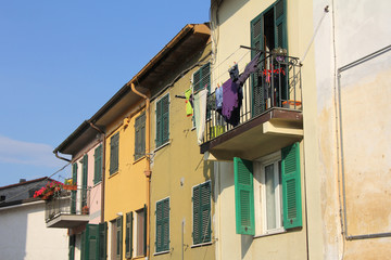 Fototapeta na wymiar Drying clothes on the balcony