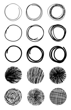 Hand Drawn Scribble Circles.Design elements Eps 10