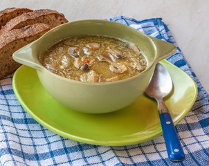 mushroom soup with vegetables