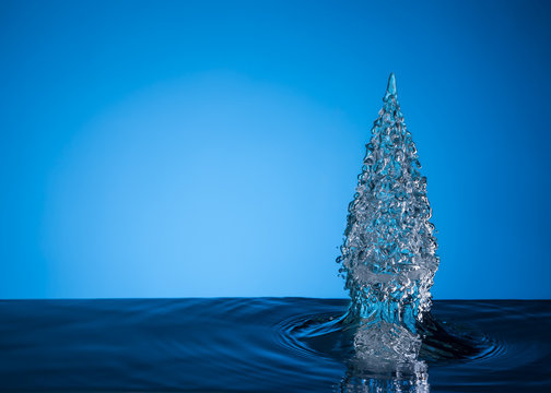 christmas tree on blue background