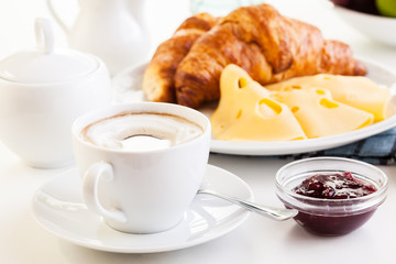 Hot coffee in the morning breakfast
