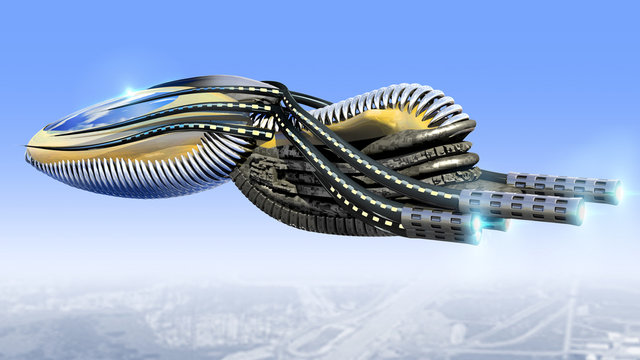 3D Futuristic alien drone