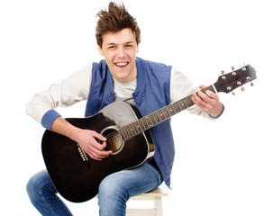 Obraz premium man with guitar