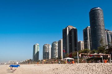 Fototapeta premium Barra da Tijuca Beach with Luxury Condominium Apartments