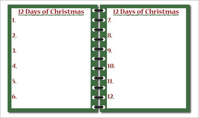 12 Days Of Christmas Notepad