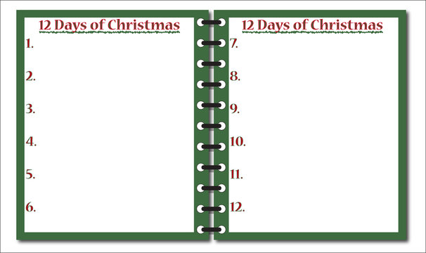 12 Days Of Christmas Notepad