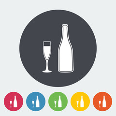 Wine flat icon