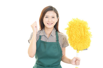 ガッツポーズの主婦