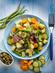 steamed mixed vegetables with capers
