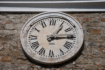 Fototapeta na wymiar Clock with Roman numerals